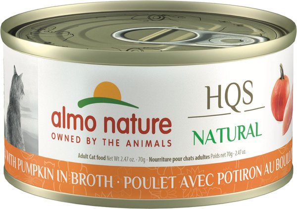 Almo Nature HQS Natural Chicken with Pumpkin in Broth Grain-Free Canned Cat Food