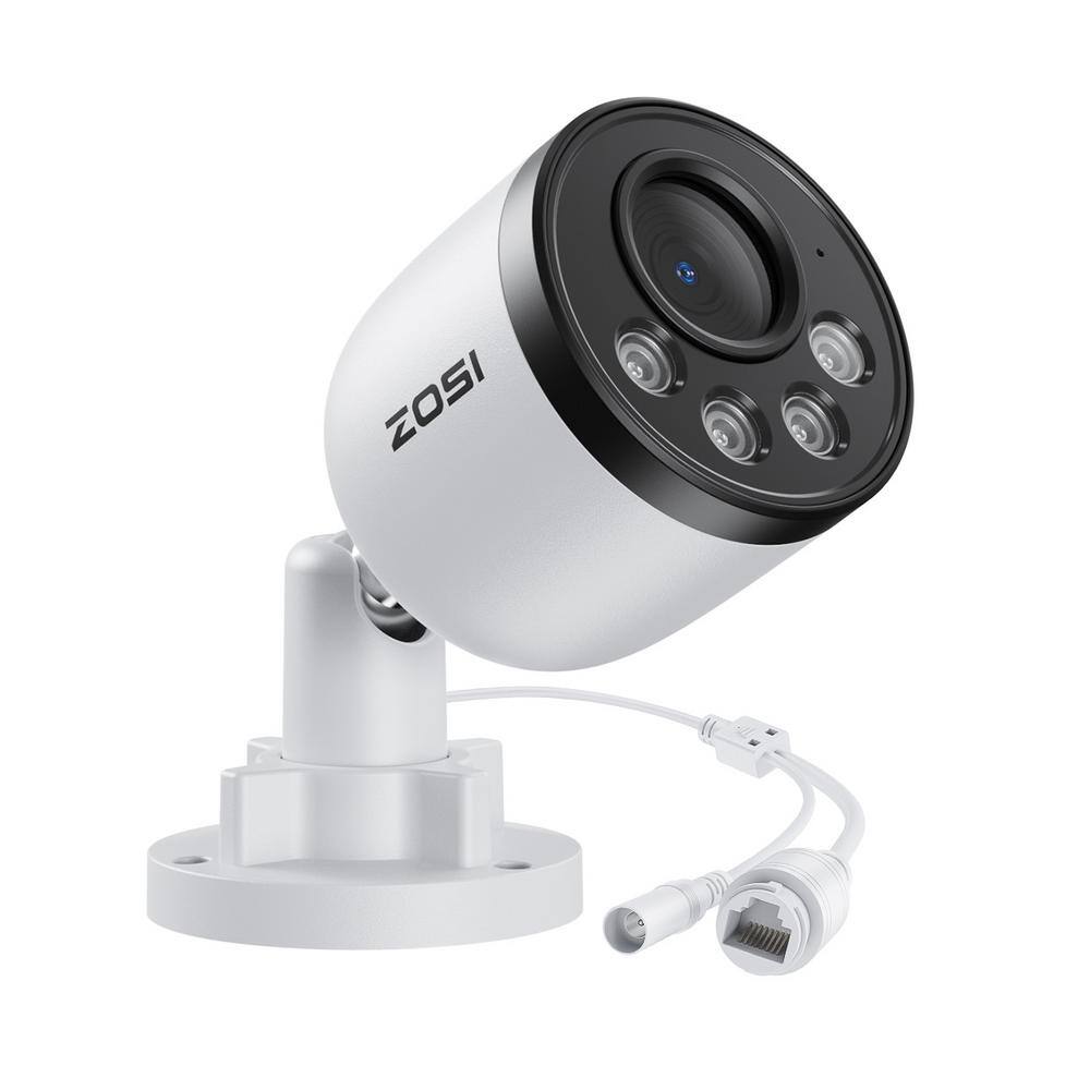 ZOSI ZG1804E 4MP Wired PoE Add-on IP Home Security Camera with Audio 100 ft. Night Vision Only Work with Same Brand NVR IPC-1804E-W-A2