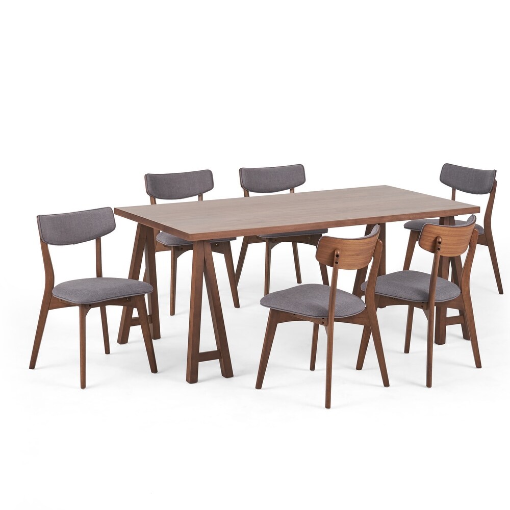 Chazz Mid Century Modern 7 Piece Dining Set with A Frame Table by Christopher Knight Home