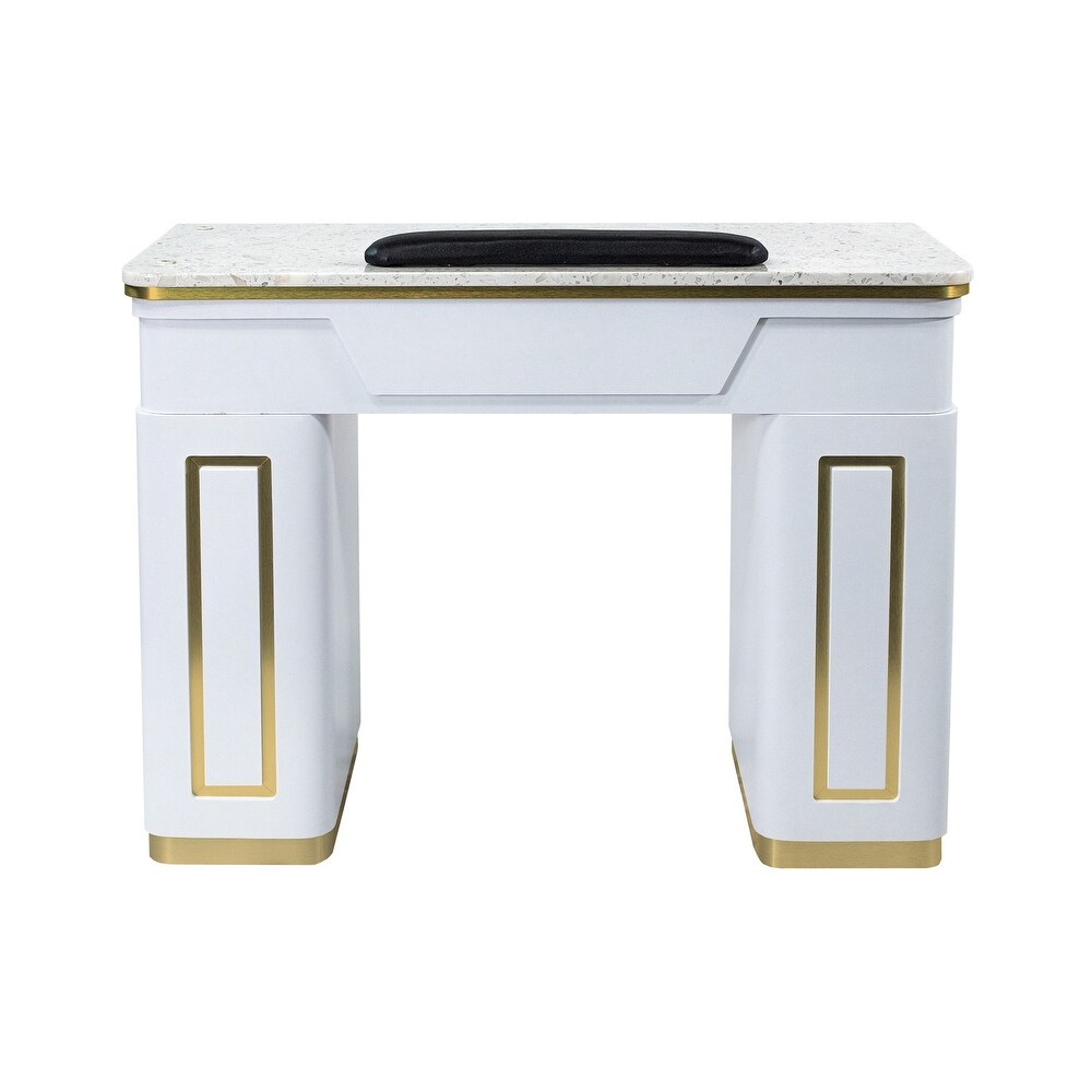 NAPA Manicure Table Nail Station  Salon Furniture   Equipment  White/Gold   N/A