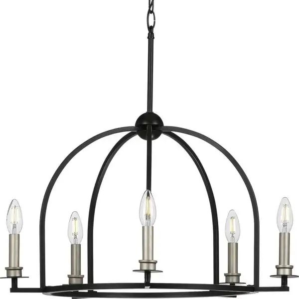Seneca Collection 5-Light Matte Black Farmhouse Chandelier Light - N/A Shopping - The Best Deals on Chandeliers