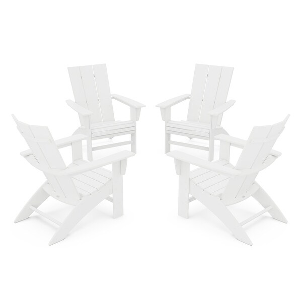 POLYWOOD 4Piece Modern Curveback Adirondack Conversation Set