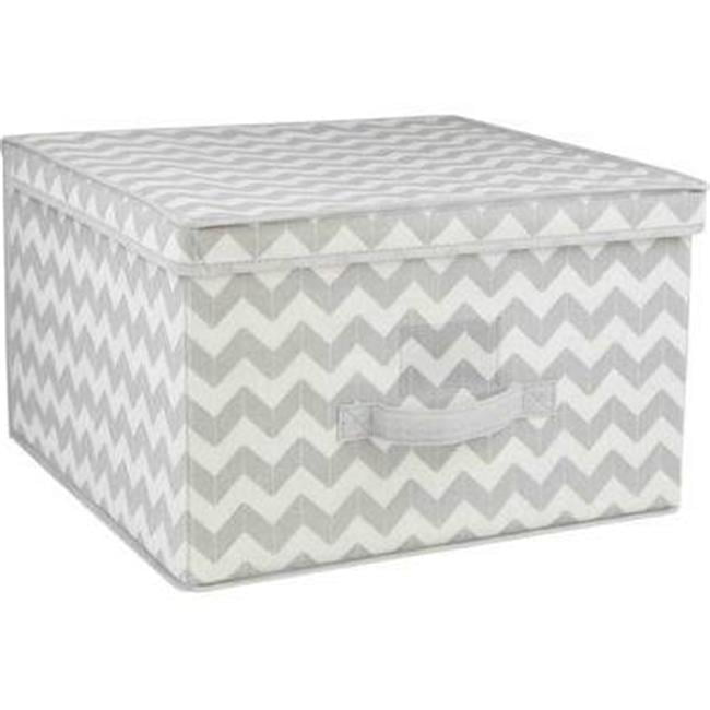 Home Basics Large Chevron Grey Storage Box