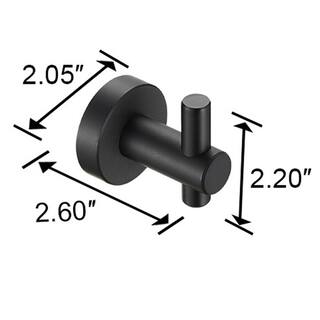 Tileon Round Bathroom Towel Coat Hooks in Black (2-Pack) AYBSZHD1494