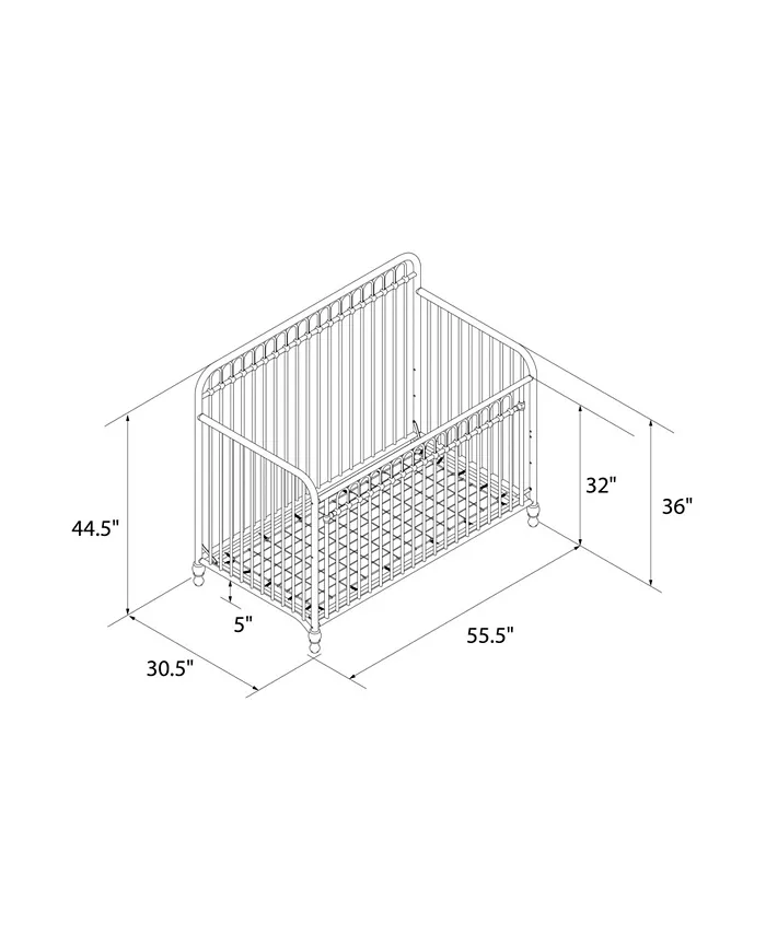 Little Seeds Ivy 3-in-1 Convertible Metal Crib