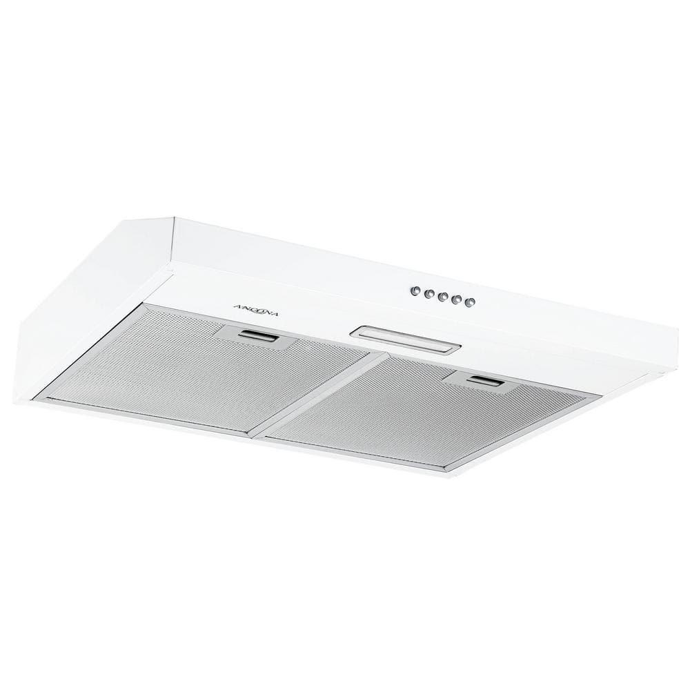 Ancona 24 in 110 CFM Convertible UnderCabinet Range Hood in White with LED Lights