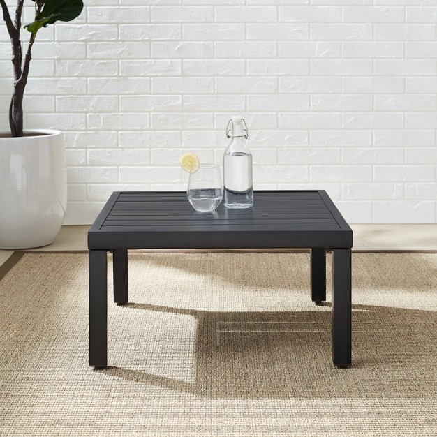 Piermont Outdoor Metal Sectional Side Table Matte Black Crosley