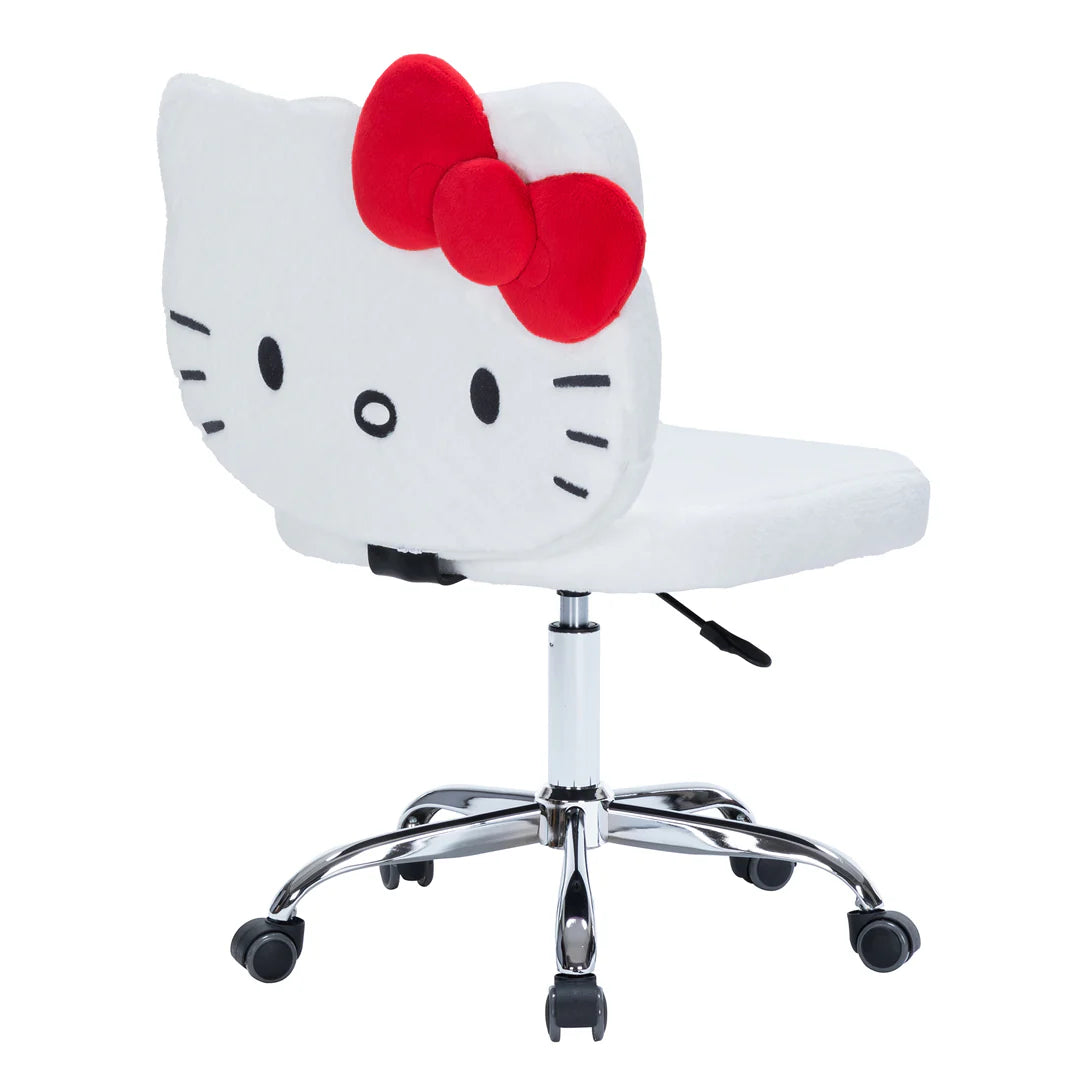 IVFC-HK229-TDYWHT | Hello Kitty® Teddy Fur Swivel Vanity Chair