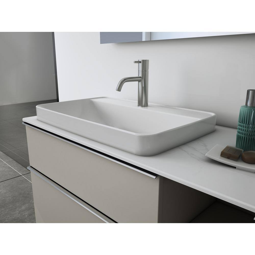 Glacier Bay 23.6 in. x 15 in. Ceramic Rectangular Vessel Bathroom Sink in White LW1829