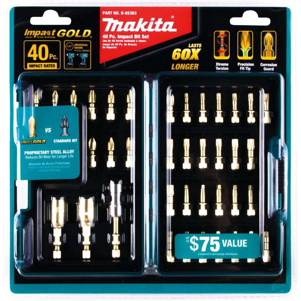 Impact GOLD® 40 Pc. Torsion Bit Set ;