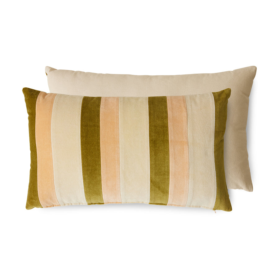 Striped velvet pillow Fields