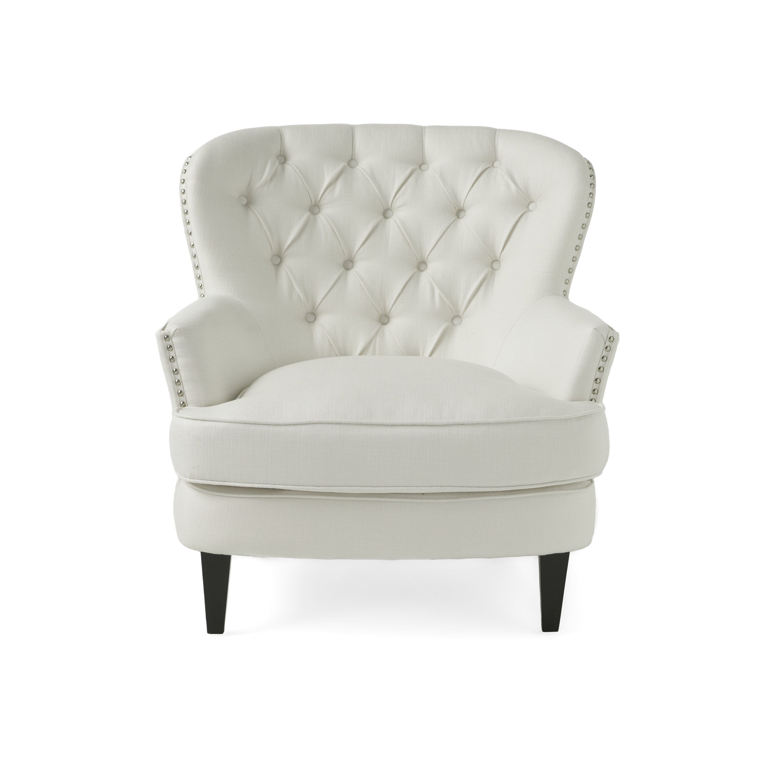 Alfred Button Tufted Fabric Club Chair