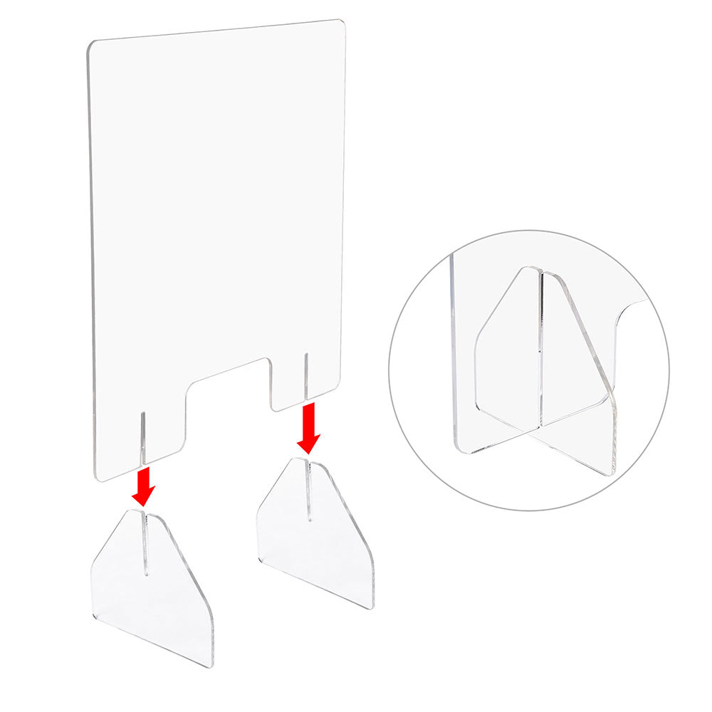 Yescom Sneeze Guards with Window Acrylic Desk Partitions 24x24