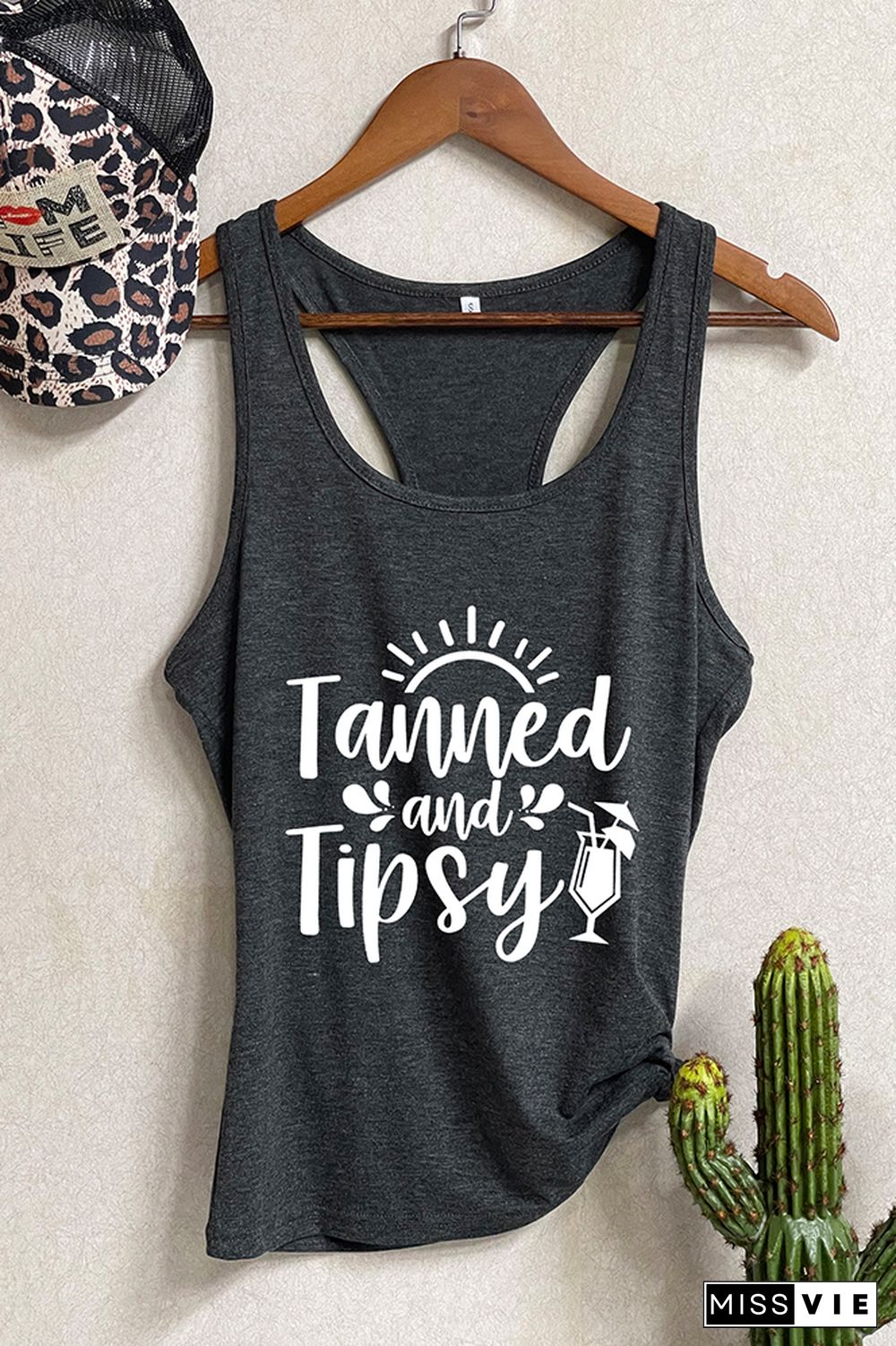 Tanned And Tipsy Sleeveless Tank Top Wholesale