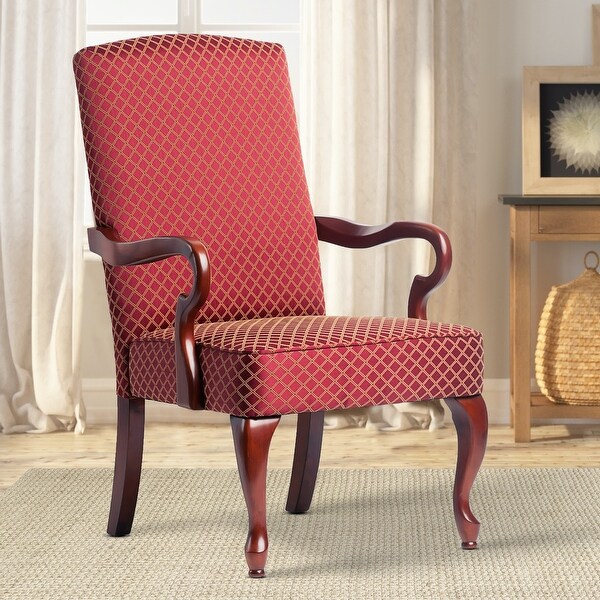 Copper Grove Casalis Cherry Finish Gooseneck Accent Chair