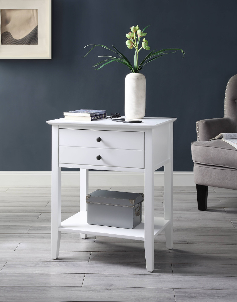 Grardor Side Table With USB Charging Dock   Transitional   Side Tables And End Tables   by Acme Furniture  Houzz