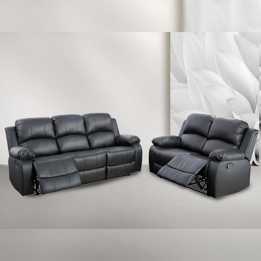 Star Home Living 3 pc Black Faux Leather Reclining Living Room Set