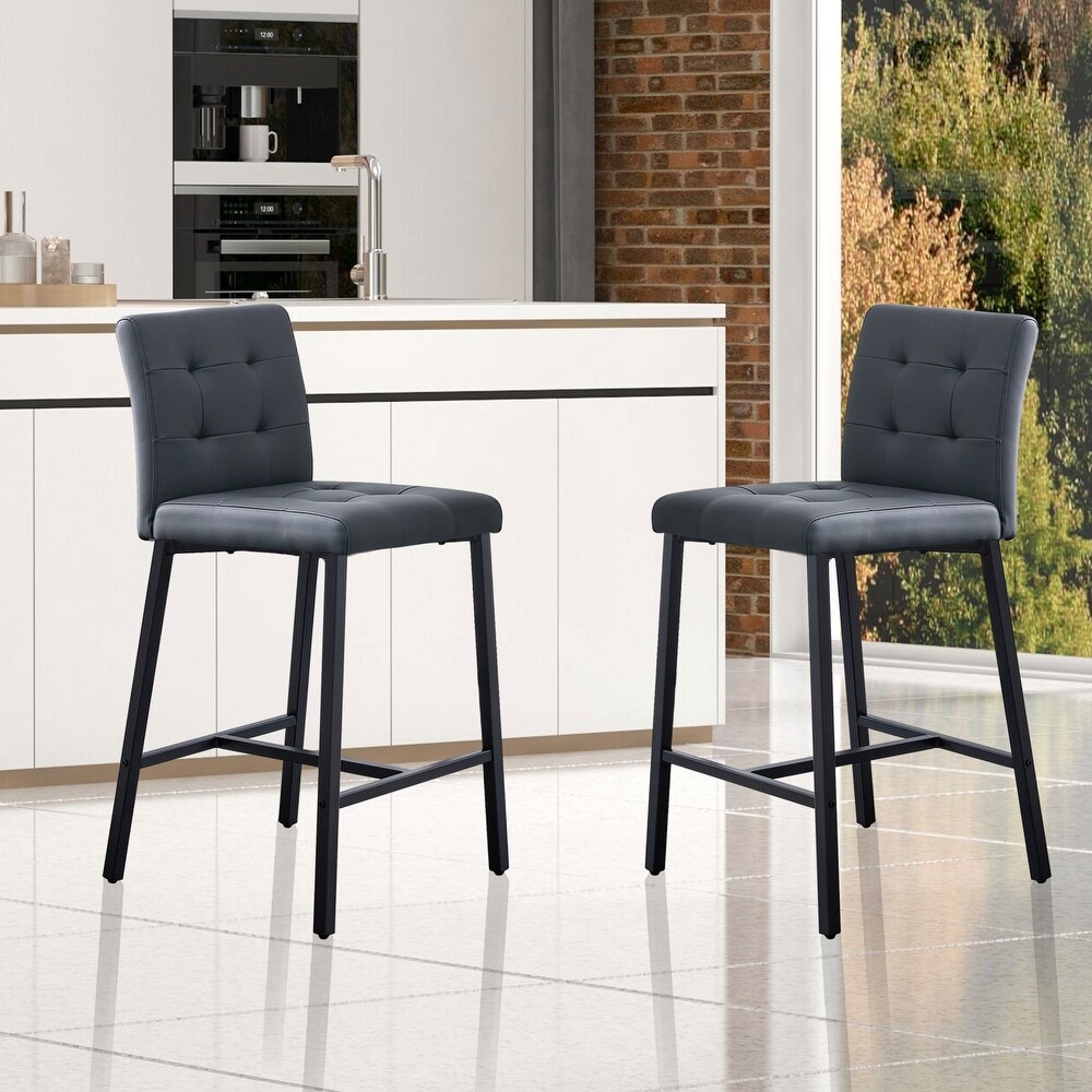 2PCS Bar chairs Dining chairs.Bar stool with Durable Electroplated Metal Legs