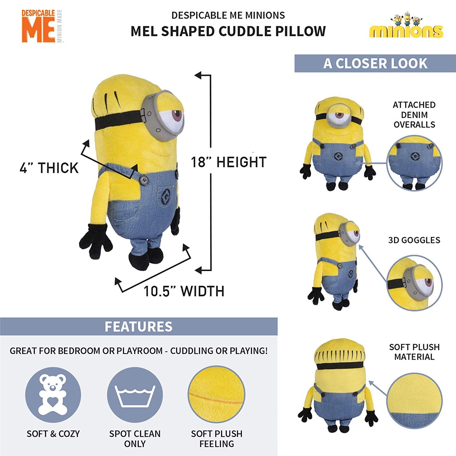 Universal Minions Mel Mania Cuddle Pillow, 1 Each