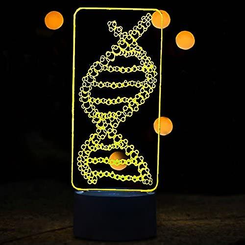 3d Abstract Dna Led Night Light 7 Color Change Led Table Desk Lamp Acrylic Flat Abs Base Usb Charger Home Toy Brithday Xmas Kid Children Gift