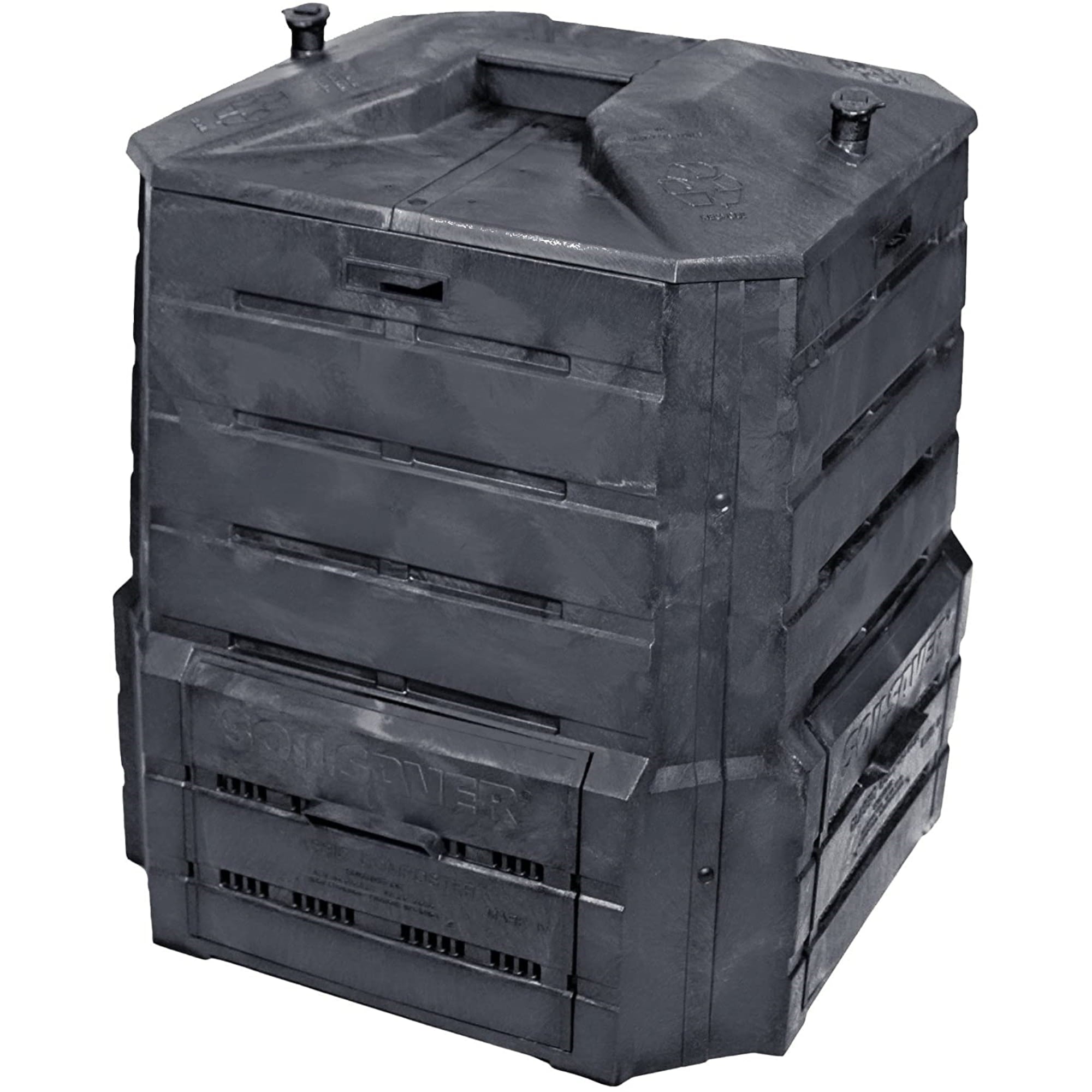 Algreen Products 89 gal. Black Plastic Kitchen Composting Bin