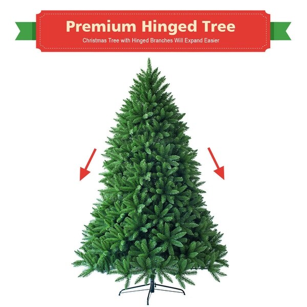 Gymax 5ft 600 Hinged Tips Artificial Christmas Fir Tree Patio Home