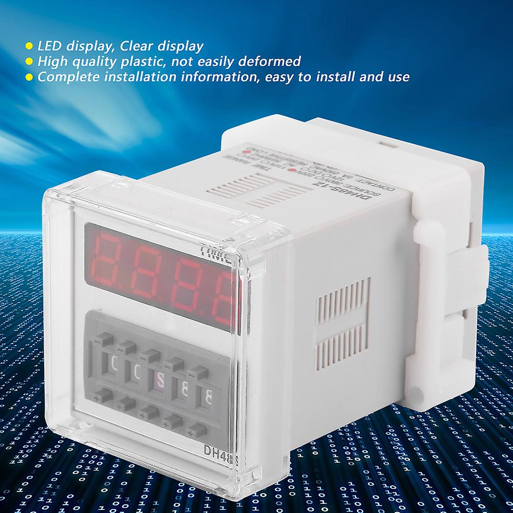 Dc 12/24v Ac 110/220v Digital Led Display Timing Relay Time Relay Switch 0.01s-99h(220v)