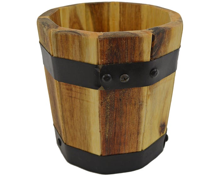 Avera Wood Cylinder Planter 6 inch AWP305060