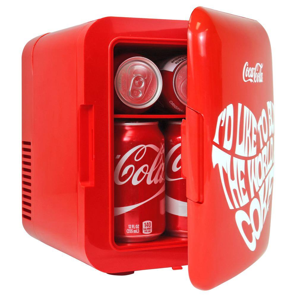 Coca-Cola 0.14 Cu. Ft. World 1971 Series 6 can Mini Fridge without Freezer KDC4-WORLD