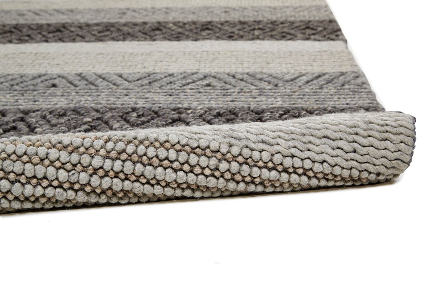 Genet Hand Woven Chracoal Gray and Tan Rug by BD Fine