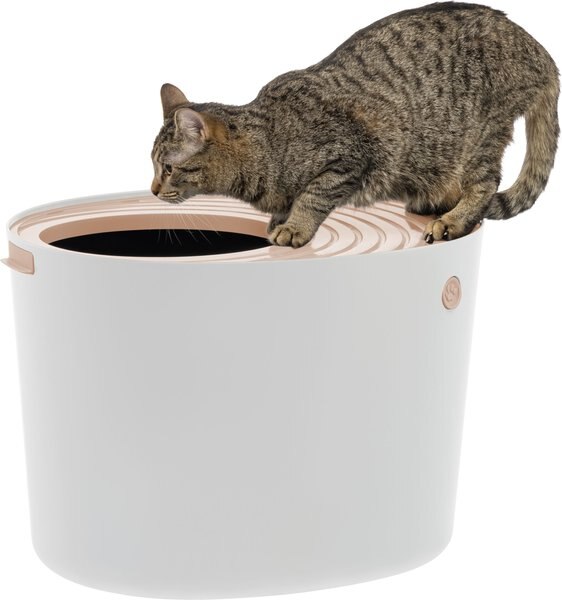 IRIS Round Top Entry Cat Litter Box and Scoop