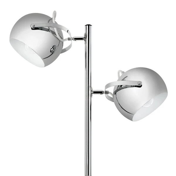 Miles 2-Light Adjustable Head Chrome Floor Lamp