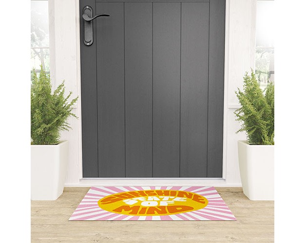 Sunshinecanteen Sunshine Vibes Looped Vinyl Welcome Mat Society6