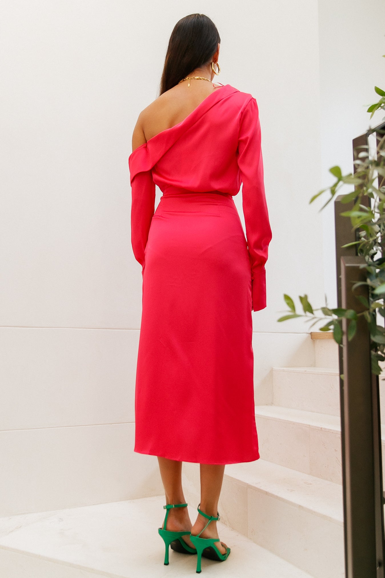 Love On Top Midi Dress Fuchsia