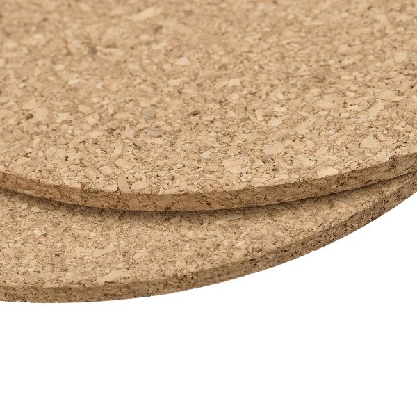 100mm Round Coasters 3mm Thick Cork Cup Mat Pad for Tableware 8pcs - Wood