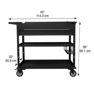 Montezuma 40 in. Steel Tool Cart with Power Tool Holder and Power Strip MUC4039B