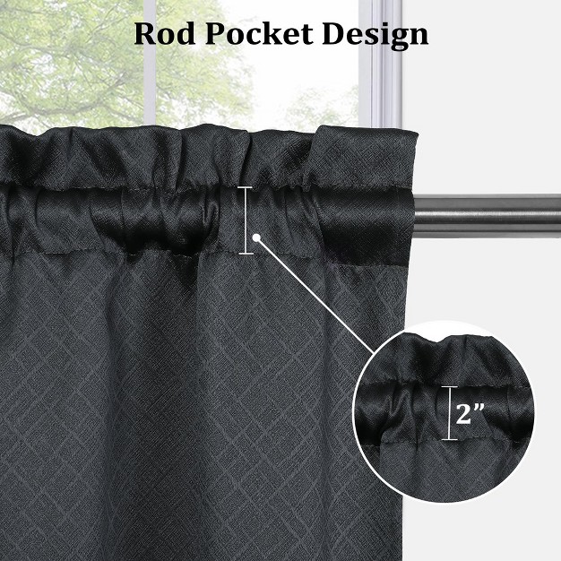 Trinity Room Darkening Linen Textured Blackout Cafe Curtains