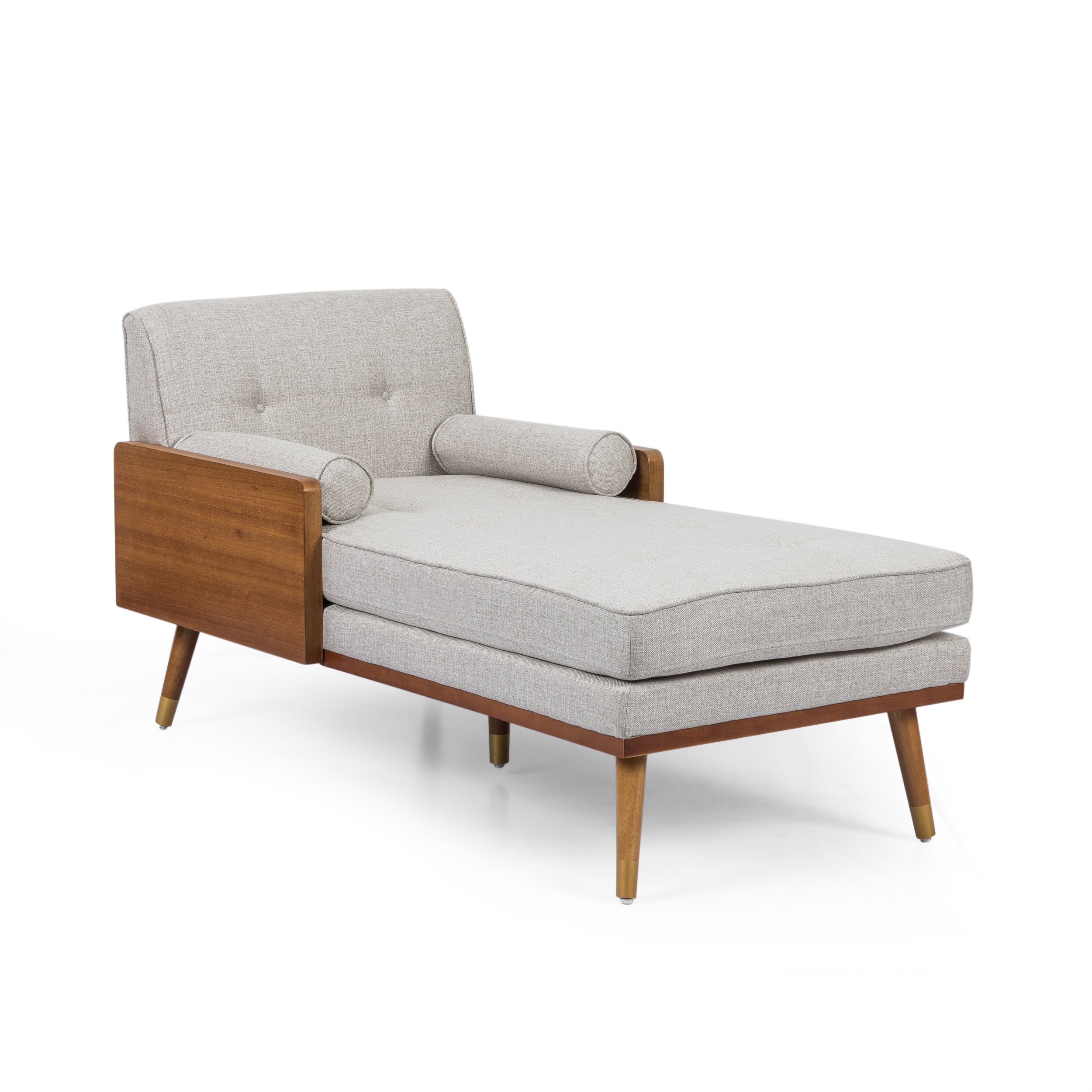 Pareesa Mid-Century Modern Fabric Chaise Lounge