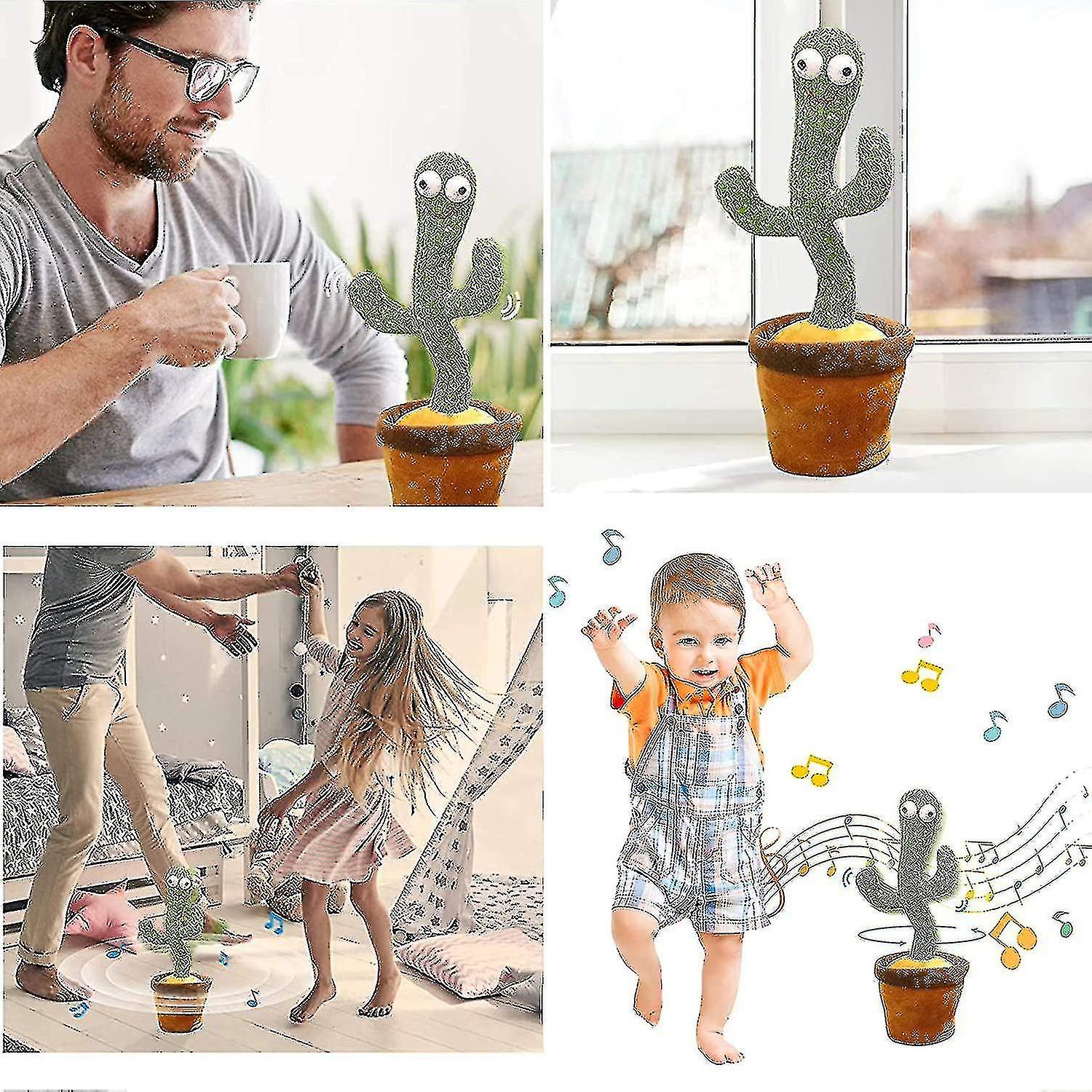 Dancing Cactus， Talking Cactus Toy Repeats What You Say--(meili)