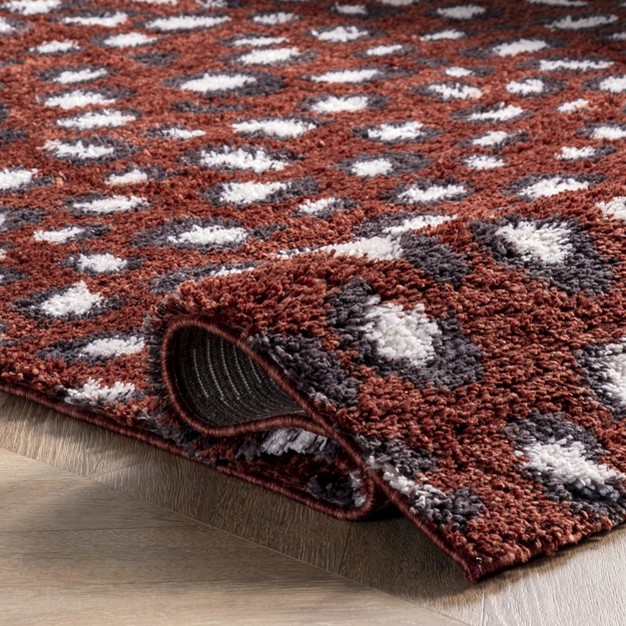 Nuloom Lennon Cozy Shag Leopard Area Rug