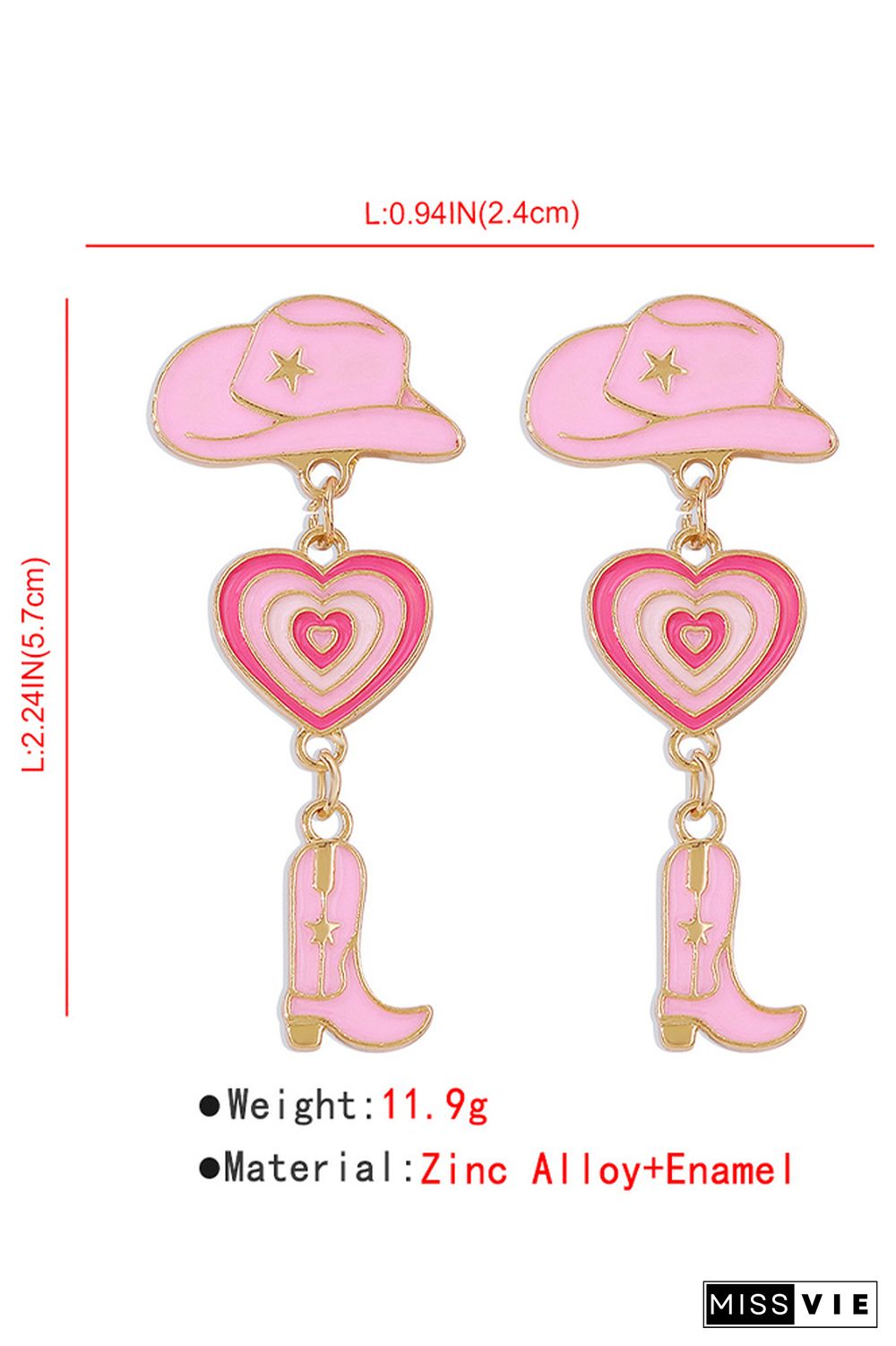 Alloy Heart and Boots Earrings MOQ 5pcs