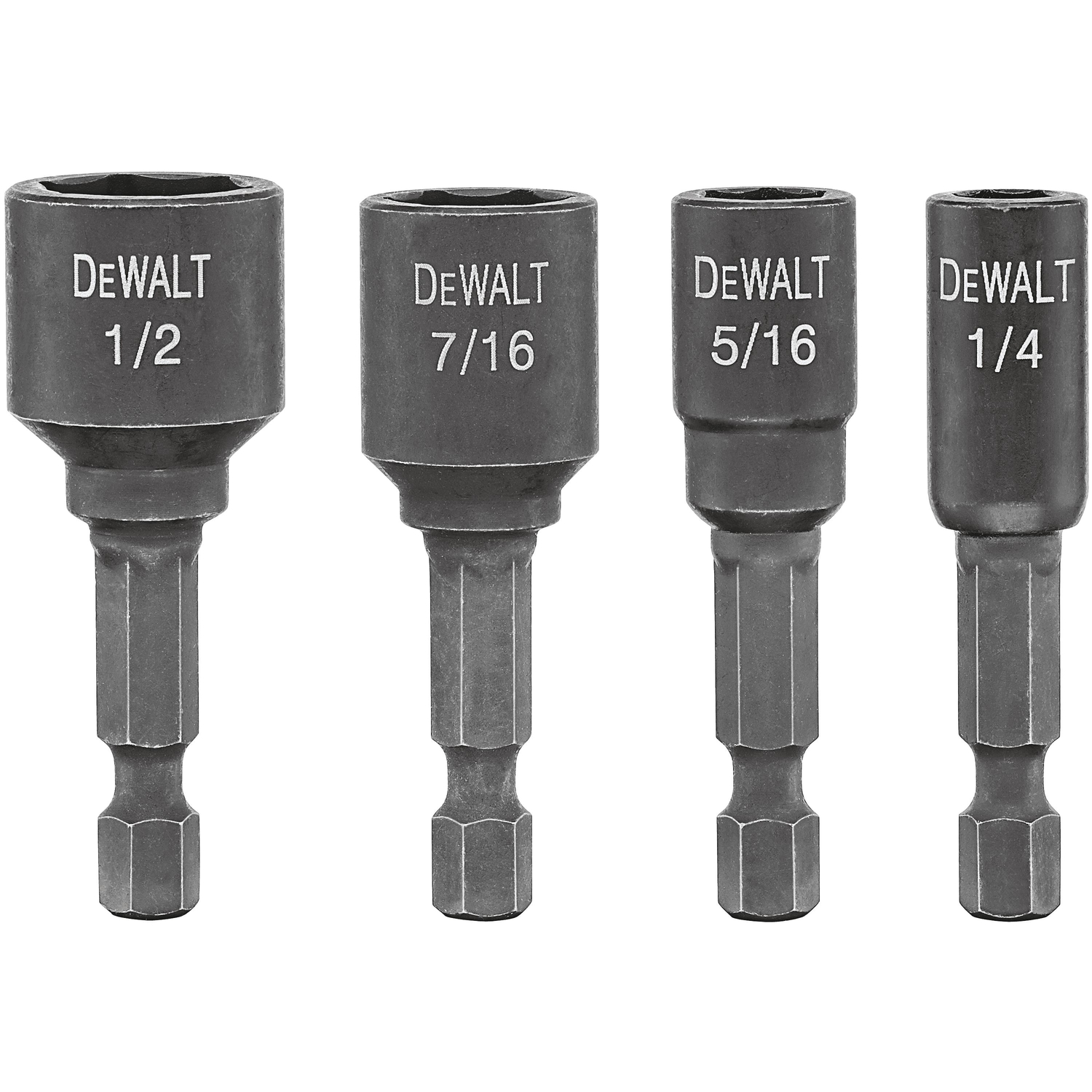 DW Impact Ready Multi Size in. X 1-7/8 in. L Black Oxide Nut Setter Set 5 pc