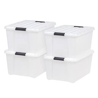 IRIS 45 Qt. Buckle Up Storage Box in Pearl (4-Pack) 585782