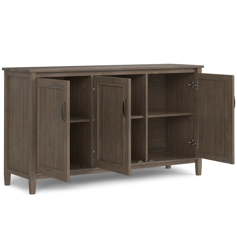 WYNDENHALL Rowan SOLID WOOD 60 inch Wide Contemporary Wide Storage Cabinet in Smoky Brown   18\