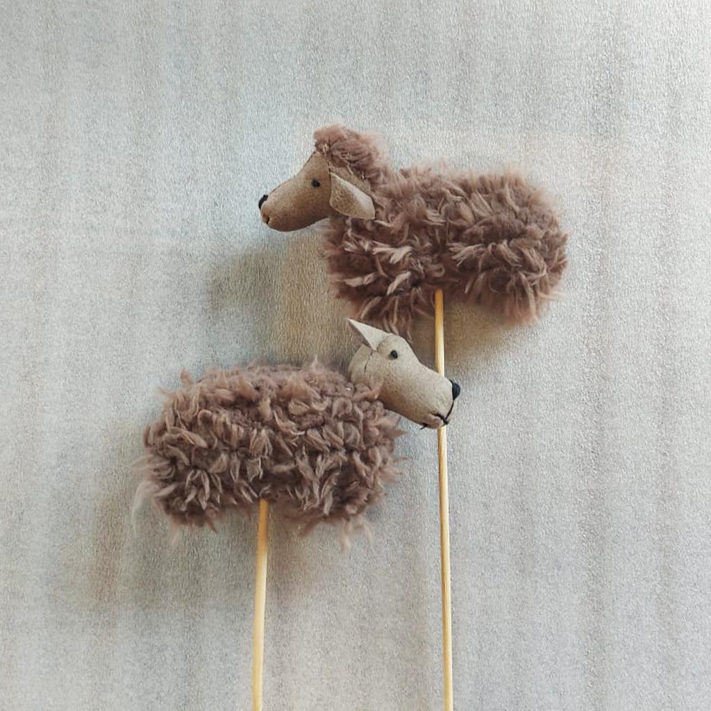 Set Of 2 Handmade Cute Sheep Decorative Sheep T14473A