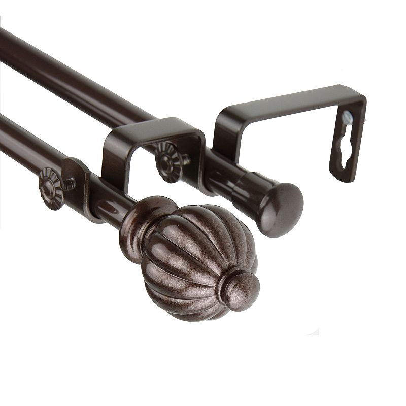 Rod Desyne Pumpkin Adjustable Double Curtain Rod