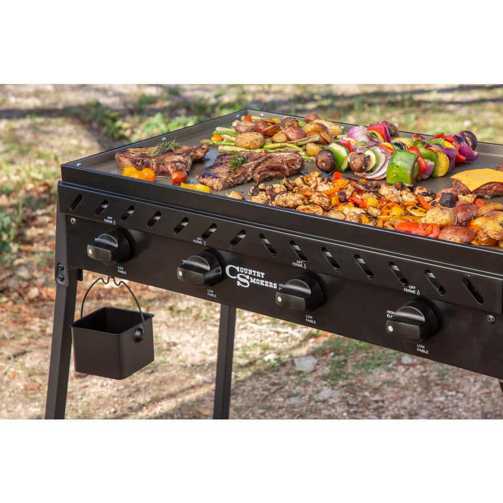 COUNTRY SMOKERS The HighlandHorizon 597 sq in 4Burner Portable Gas Griddle Cooking Space in Black