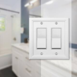 AMERELLE Elly 2 Gang Rocker Composite Wall Plate - White 4052RRW