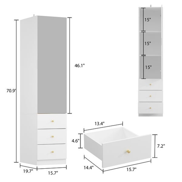 Dresser Mirrored Chests Storage Cabinet Chest Closet Organizer Unit - - 37291765