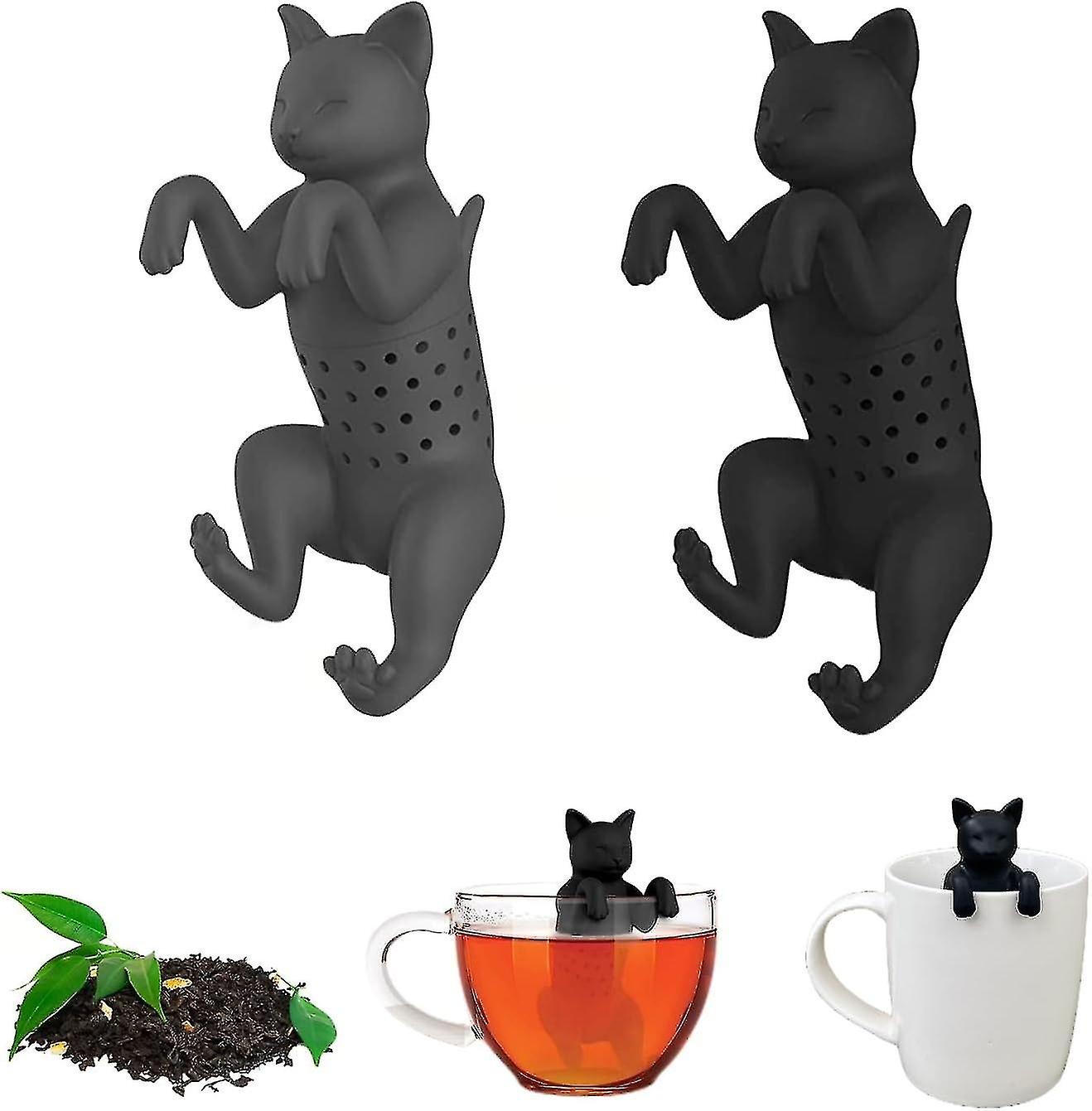 Tea Infuser， Pack Of 2 Silicone Tea Strainer Tea Infuser Tea Ball Tea Filter (cat)